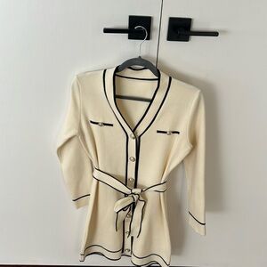 Cream dress with button detail